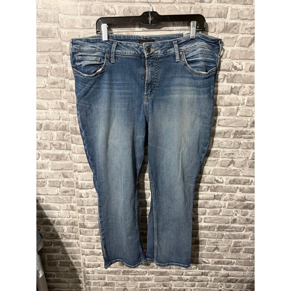 Silver Jeans Co Suki Capri Blue Denim Jeans Plus Size 20 W43916SJL291